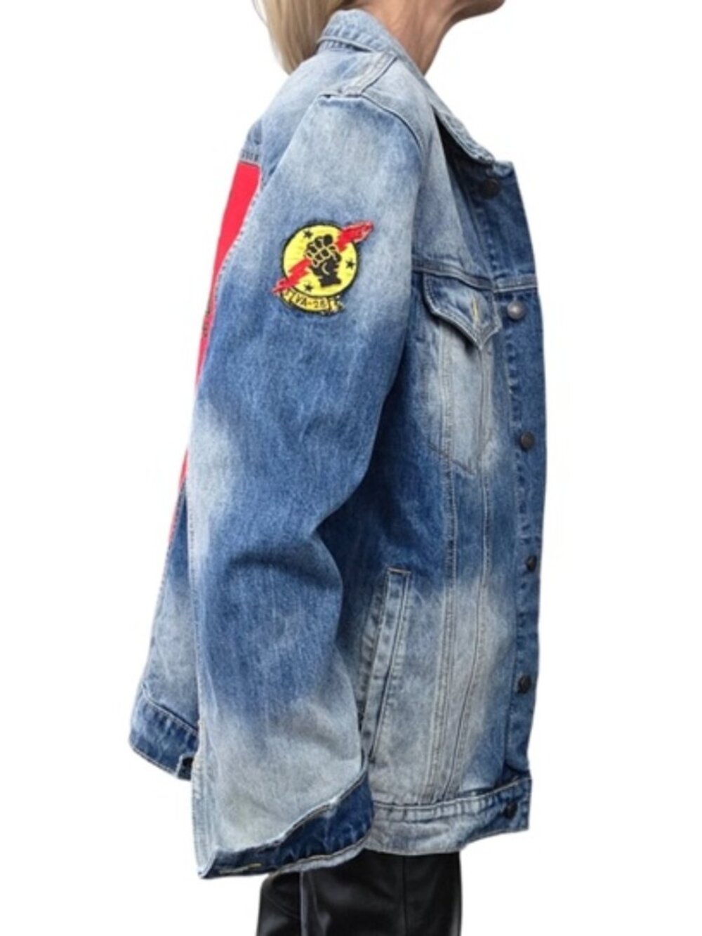 Wolfgang's Dragonfly Jimi Hendrix Concert Art Denim Jacket XL - Picture 8 of 15